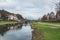 The footbridge over the Franconian Saale River in Bad Kissingen, Germany