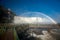 Footbridge and Rainbow in Iguazu falls national park