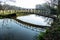 Footbridge on river Wey near Guildford Surrey England