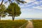 Footbridge to the Baltic Sea beach of Binz, island of Ruegen