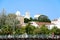 Footbridge and town buildings, Tavira.