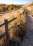 Foothills above Boise Idaho in the autumn to a dirt footpath