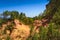 Foothpath of ocher at Roussillon village, France