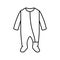 footie sleeper baby cloth line icon vector illustration