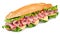 Footlong ham & swiss submarine sandwich isolated