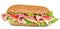 Footlong ham & swiss submarine sandwich isolated