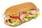 Footlong ham & swiss submarine sandwich isolated