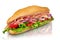 Footlong ham & swiss submarine sandwich isolated
