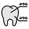 Footnote Tooth icon color outline vector