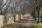 Footpath along the ramparts in Bergues, northern France