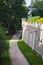 Footpath around Castle Hluboka nad Vltavou. Summer morning. Czech Republic