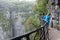 Footpath around cliffs in Tianmen mountain, China