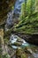 Footpath among craggy cliffs in the breitach gorge