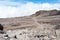 A footpath leading into the distance through the Alpine Desert zone of Mount Kilimanjaro, Tanzania