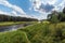 Footpath leading to a river in the taiga forest