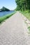 Footpath next to the canal on the barge