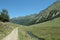 Footpath in Orlu valley in Pyrenees, France