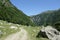 Footpath in Orlu valley in Pyrenees, France