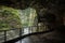 Footpath and road dug into rock at the Taroko National Park in Taiwan