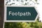 Footpath Sign,UK