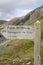 Footpath Signpost at Honister Pass; Lake District