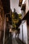 Footpath to the mountain in between old japanese houses