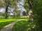 Footpath between the trees in, Slaidburn, Clitheroe, UK