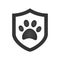 footprint of an animal in a shield icon. Element of nature protection icon for mobile concept and web apps. Isolated footprint of