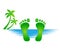 Footprint on beach healthcare logo