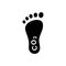 Footprint with co2 icon. Black symbol of carbon pollution