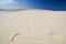 The footprint in desert