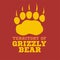 Footprint grizzly bear - vector illustration