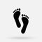 Footprint icon. Bare feet print White foot icon vector black, stock vector illustration flat design style