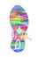 Footprint in rainbow colors