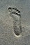 Footprint in the sand