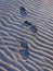 Footprint on sand