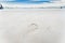 Footprint in Sand Beach, Shadow on the beach, Sand Beach with sunset light, Empty Sand, Space For Text Write