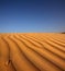 Footprint on sand dune in desert