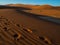 Footprint on sand dune in vast desert