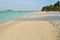 Footprint on sand at sunrise beach, Lipe island