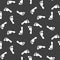 Footprint silhouettes vector seamless pattern black monochrome print.