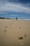 Footprints along the beach