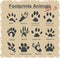 Footprints Animals - vector set