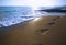 Footprints on the beach