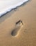 Footprints on beach