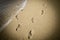 Footprints deep in the sand, optical Illusion