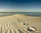 Footprints on desert island