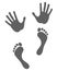 Footprints and handprints human graphic icon