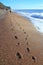 Footprints on the pebble beach