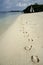 footprints in sand boracay beach philippines